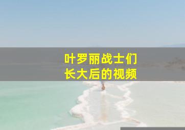 叶罗丽战士们长大后的视频