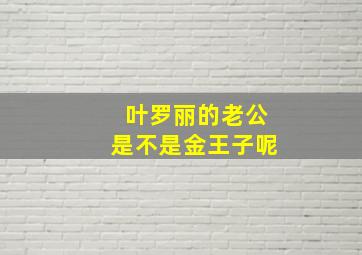 叶罗丽的老公是不是金王子呢