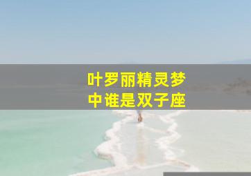 叶罗丽精灵梦中谁是双子座