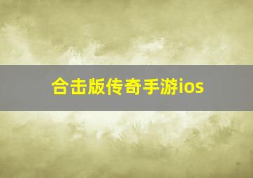 合击版传奇手游ios