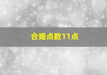 合婚点数11点