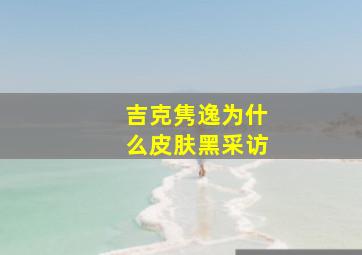 吉克隽逸为什么皮肤黑采访