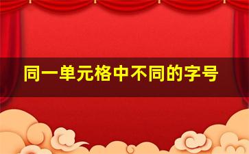 同一单元格中不同的字号