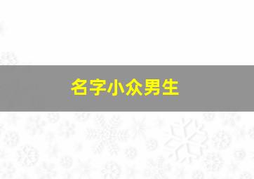 名字小众男生