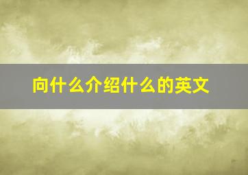 向什么介绍什么的英文