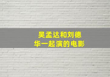 吴孟达和刘德华一起演的电影