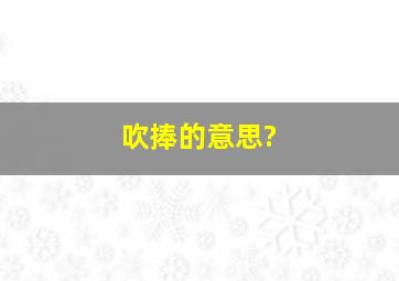 吹捧的意思?