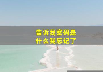 告诉我密码是什么我忘记了