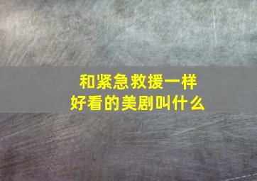 和紧急救援一样好看的美剧叫什么