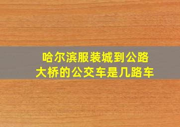 哈尔滨服装城到公路大桥的公交车是几路车