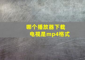 哪个播放器下载电视是mp4格式