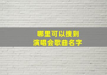 哪里可以搜到演唱会歌曲名字