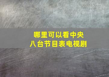 哪里可以看中央八台节目表电视剧