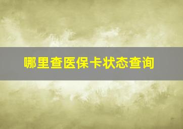 哪里查医保卡状态查询