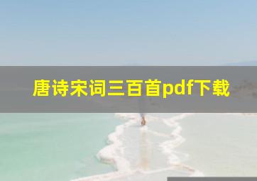 唐诗宋词三百首pdf下载