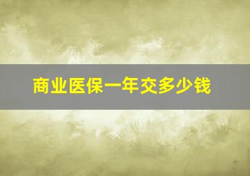 商业医保一年交多少钱