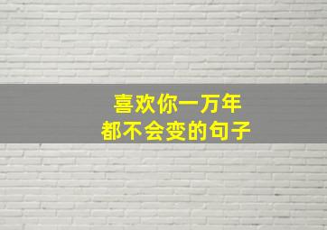 喜欢你一万年都不会变的句子