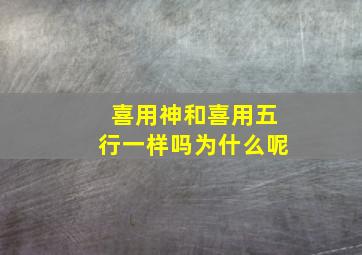 喜用神和喜用五行一样吗为什么呢