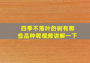 四季不落叶的树有哪些品种呢视频讲解一下