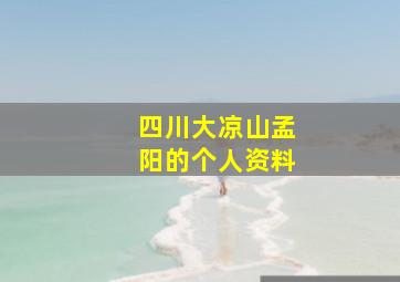 四川大凉山孟阳的个人资料