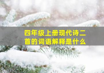 四年级上册现代诗二首的词语解释是什么