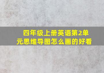 四年级上册英语第2单元思维导图怎么画的好看