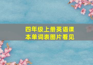 四年级上册英语课本单词表图片看见