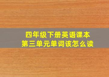 四年级下册英语课本第三单元单词该怎么读