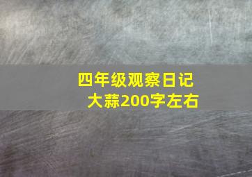 四年级观察日记大蒜200字左右