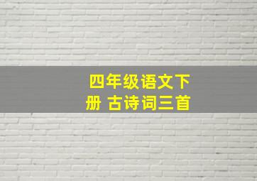 四年级语文下册 古诗词三首