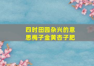 四时田园杂兴的意思梅子金黄杏子肥