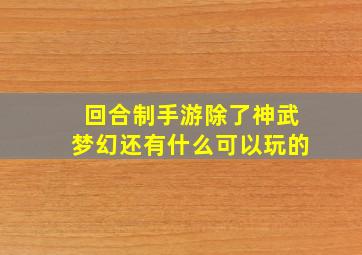 回合制手游除了神武梦幻还有什么可以玩的