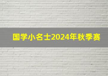 国学小名士2024年秋季赛