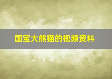 国宝大熊猫的视频资料