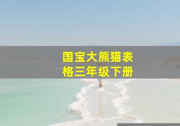 国宝大熊猫表格三年级下册