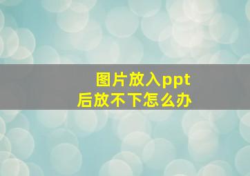 图片放入ppt后放不下怎么办