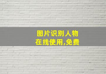 图片识别人物在线使用,免费