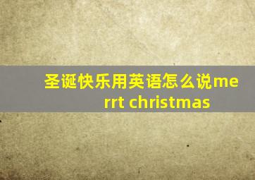 圣诞快乐用英语怎么说merrt christmas