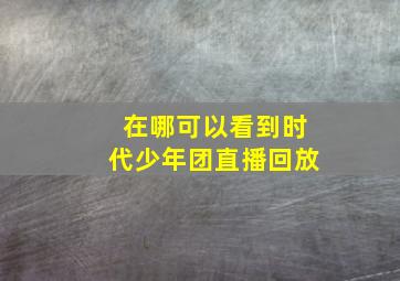 在哪可以看到时代少年团直播回放