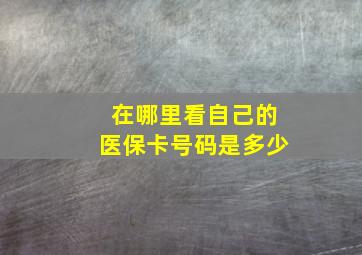 在哪里看自己的医保卡号码是多少