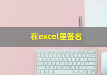 在excel里签名