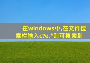 在windows中,在文件搜索栏输入c?e.*则可搜索到