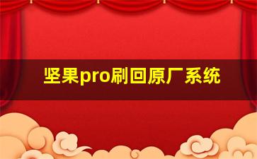 坚果pro刷回原厂系统