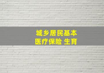 城乡居民基本医疗保险 生育