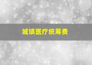 城镇医疗统筹费