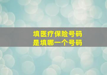 填医疗保险号码是填哪一个号码