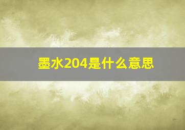 墨水204是什么意思