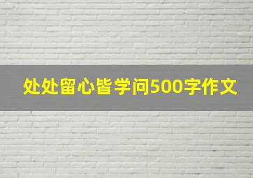 处处留心皆学问500字作文