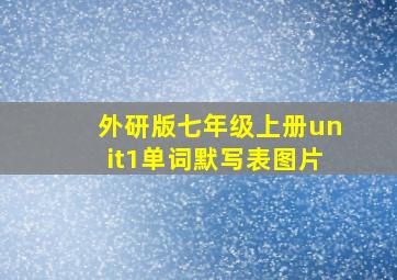 外研版七年级上册unit1单词默写表图片