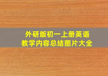 外研版初一上册英语教学内容总结图片大全